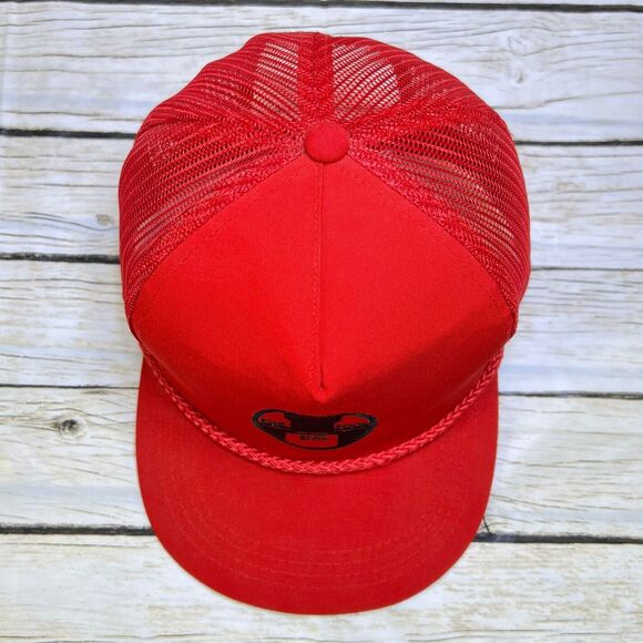 VTG Die Tool Engineer Trucker Hat Red Snapback Cap Yupoong Mesh Embroidered 90s - Picture 7 of 13